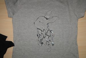 Siva tinta ispisana tkaninom pisača A2 t-shirt WER-D4880T